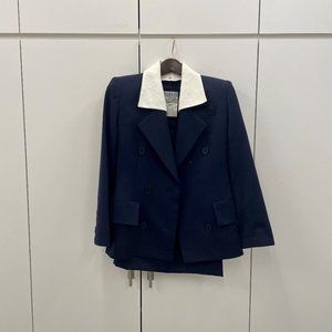 Vintage Givenchy Jacket Skirt Set Navy 6